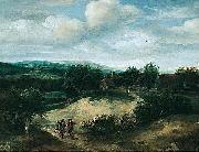 Jacob Koninck Landscape with huntsmen on a track before a village USA oil painting artist